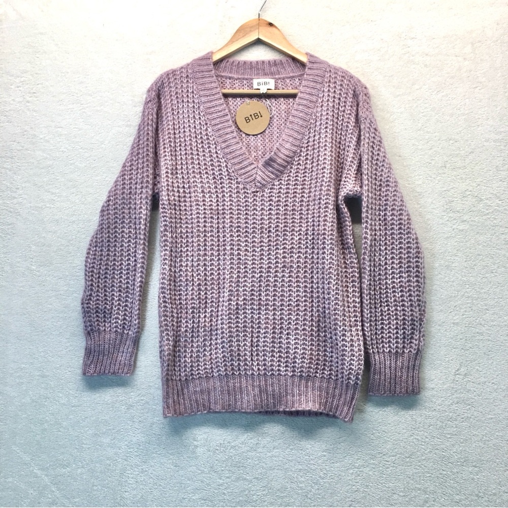 BiBi V-neck Sweater Color Lavender Purple, Size S